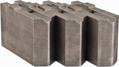 Abbott Workholding Products - Tongue & Groove Attachment, Square Soft Lathe Chuck Jaw - 3 Jaws, Steel, 1.5748" Btw Mount Hole Ctrs, 4-1/2" Long x 1-1/2" Wide x 3" High, 0.4724" Groove, 0.4724" & 12mm Fastener - Exact Tool & Supply