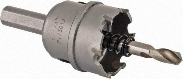 Hougen - 1-1/4" Diam, 1/8" Cutting Depth, Hole Saw - Carbide-Tipped Saw, Toothed Edge - Exact Tool & Supply