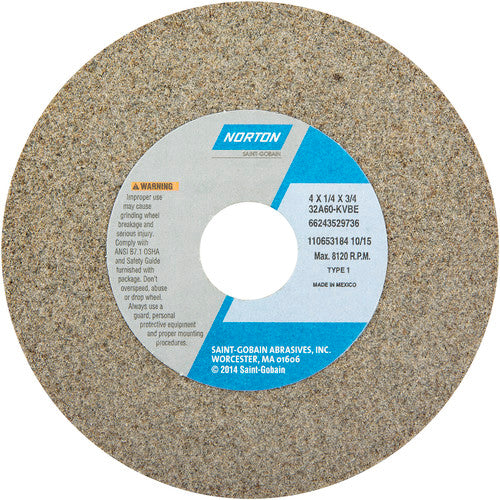 4″ × 1/4″ × 3/4″ 32A Toolroom Wheel Type 01 Straight 60 Grit Aluminum Oxide - Exact Tool & Supply