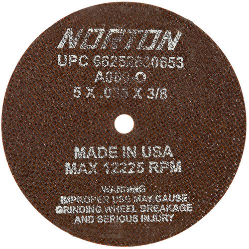 5″ × 0.035″ × 3/8″ Small Diameter Cut-Off Wheel Type 01 Straight 60 Grit Aluminum Oxide - Exact Tool & Supply