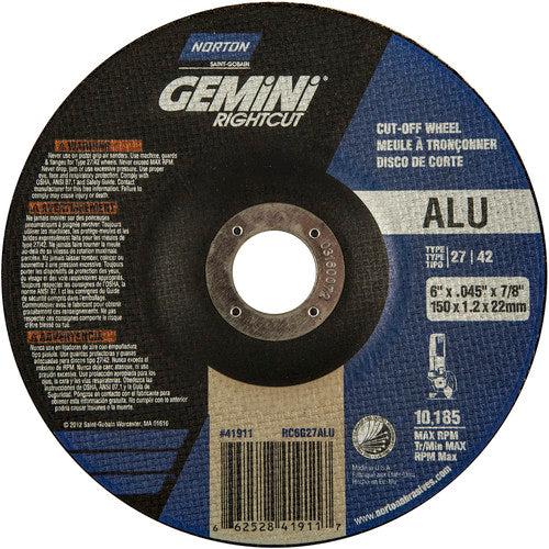 6″ × 0.045″ × 7/8″ Gemini Non-Woven Depressed Center Wheel Type 27 24 Grit - Exact Tool & Supply