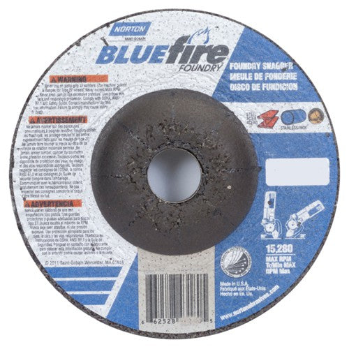 4″ × 1/4″ × 5/8″ BlueFire Non-Woven Depressed Center Wheel Type 27 Zirconia Alumina / Aluminum Oxide - Exact Tool & Supply