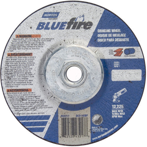 5 × 1/4 × 5/8 - 11″ BlueFire Grinding Wheel ZA 24 S Type 27 - Exact Tool & Supply