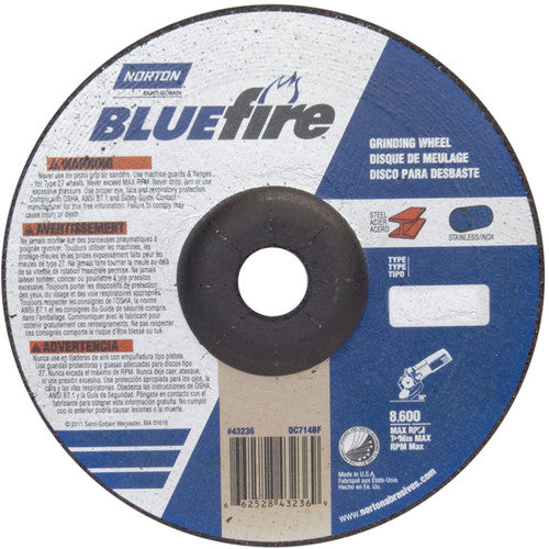 7 × 1/4 × 7/8″ BlueFire Grinding Wheel ZA 24 S Type 27 - Exact Tool & Supply