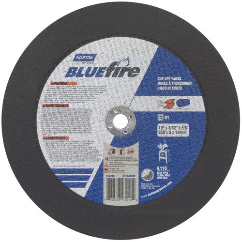 10″ × 3/32″ × 5/8″ BlueFire Stationary Saw Cut-Off Wheel Type 01 Straight - Exact Tool & Supply