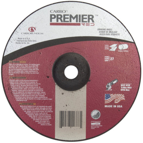 5″ × 0.045″ × 7/8″ - Zirconia Alumina - Premier Redcut - Depressed Center Wheel - Exact Tool & Supply