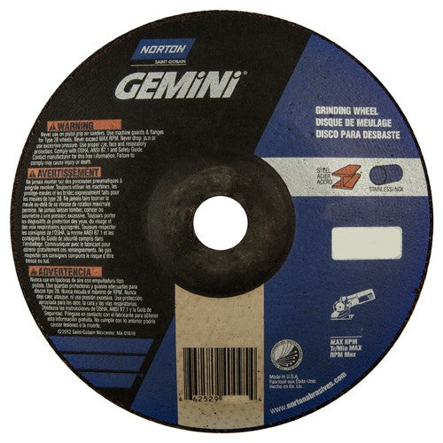 7″ × 1/4″ × 7/8″ Gemini Non-Woven Depressed Center Wheel Type 28 Saucer Aluminum Oxide - Exact Tool & Supply