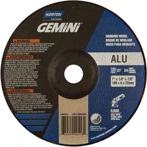 7″ × 1/4″ × 7/8″ Gemini Non-Woven Depressed Center Wheel Type 27 24 Grit Aluminum Oxide - Exact Tool & Supply