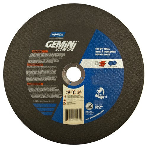 10″ × 7/64″ × 1″ Gemini Chopsaw Type 01 Straight Cut-Off Wheel Aluminum Oxide - Exact Tool & Supply