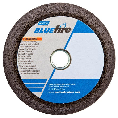4″ / 3″ × 2″ × 5/8″-11 Snagging Wheel Blue Fire Type 11 Flaring Cup 16 Grit - Exact Tool & Supply