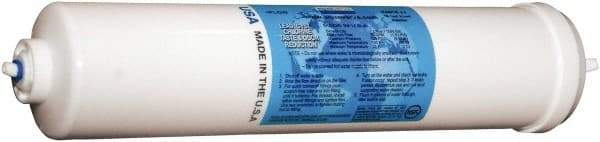 Aquaverve - 2-1/2" OD, 1µ, Mesh Multifilament Polyester Universal Drinking Water Carbon Block Cartridge Filter - 12" Long, Reduces Chlorine, Tastes, Odors, VOCs & Cysts - Exact Tool & Supply