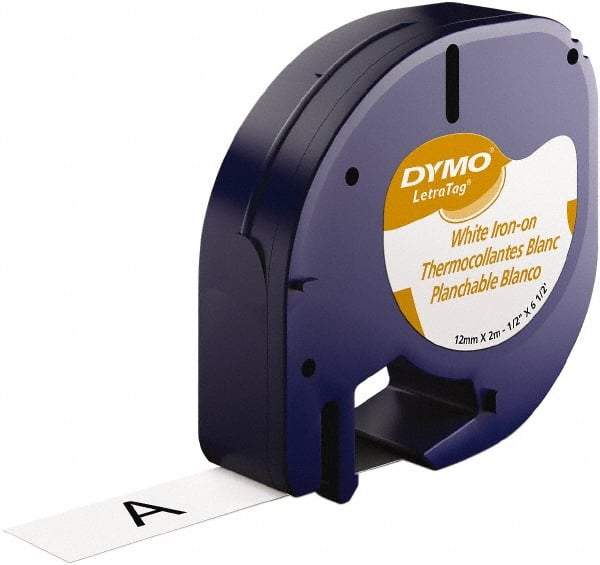 Dymo - 1/2" Wide x 156" Long, Black on White Iron Label Printer Cartridge - For DYMO Letratag Printers - Exact Tool & Supply