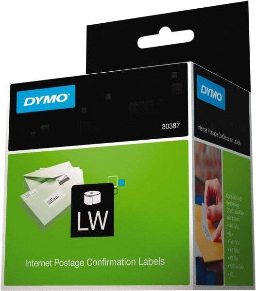 Dymo - 1-1/8" Wide x 3-1/2" Long, White Shipping Label - For DYMO LabelWriter Printers - Exact Tool & Supply