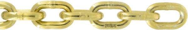 Value Collection - 5/16" Welded Transport Chain - 4,700 Lb Capacity, Grade 70, 100' Long, Yellow Chromate Zinc Finish - Exact Tool & Supply