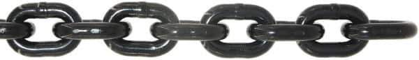 Value Collection - 9/32" Welded Alloy Chain - 3,500 Lb Capacity, Grade 80, 25' Long, Black Lacquer Finish - Exact Tool & Supply
