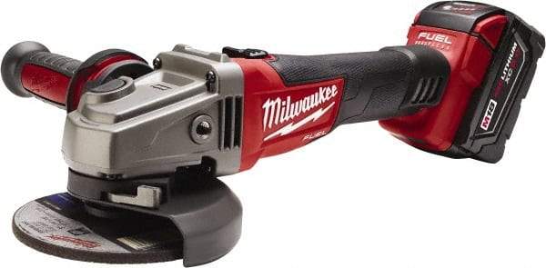 Milwaukee Tool - 4-1/2 & 5" Wheel Diam, 8,500 RPM, Cordless Angle & Disc Grinder - 5/8-11 Spindle, 18 Volts - Exact Tool & Supply