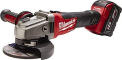 Milwaukee Tool - 4-1/2 & 5" Wheel Diam, 8,500 RPM, Cordless Angle & Disc Grinder - 5/8-11 Spindle, 18 Volts - Exact Tool & Supply