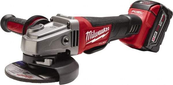 Milwaukee Tool - 4-1/2 & 5" Wheel Diam, 8,500 RPM, Cordless Angle & Disc Grinder - 5/8-11 Spindle, 18 Volts - Exact Tool & Supply