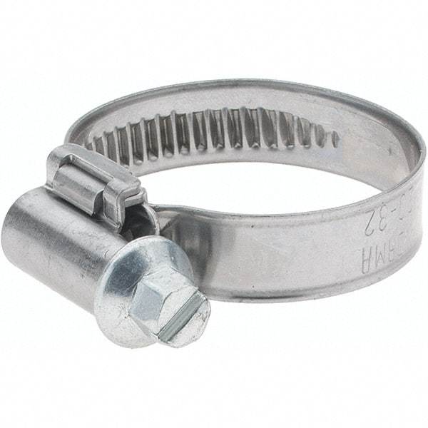 Value Collection - 20 to 32mm Diam, Stainless Steel Worm Drive Clamp - 9mm Wide - Exact Tool & Supply