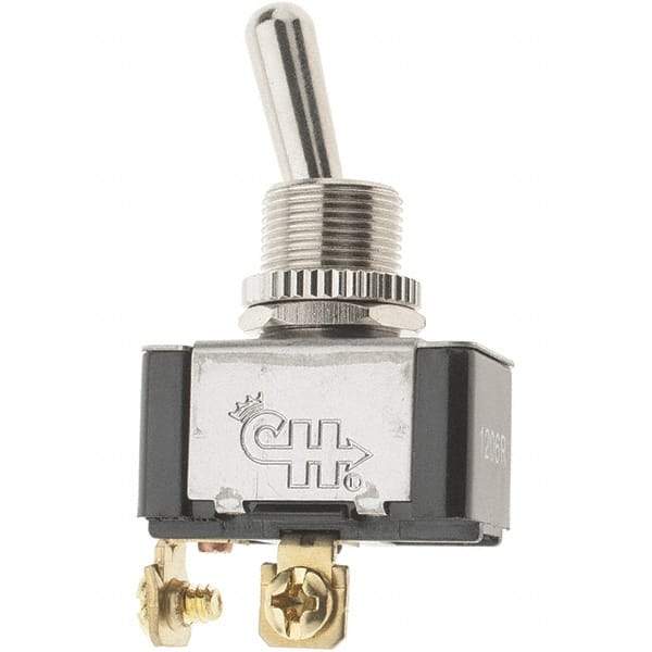 Value Collection - SPST On-Off Toggle Switch - Screw Terminal, Standard Actuator, 12 Volts - Exact Tool & Supply