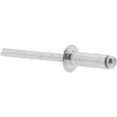 Made in USA - Dome Head Aluminum Open End Blind Rivet - Aluminum Mandrel, 1/4" to 3/8" Grip, 3/8" Head Diam, 9/16" Length Under Head, - Exact Tool & Supply