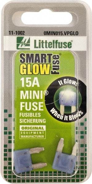 Value Collection - 15 Amp, 32 VDC, Automotive Fuse - 10.83" Long, Blue, Littlefuse MIN015 - Exact Tool & Supply