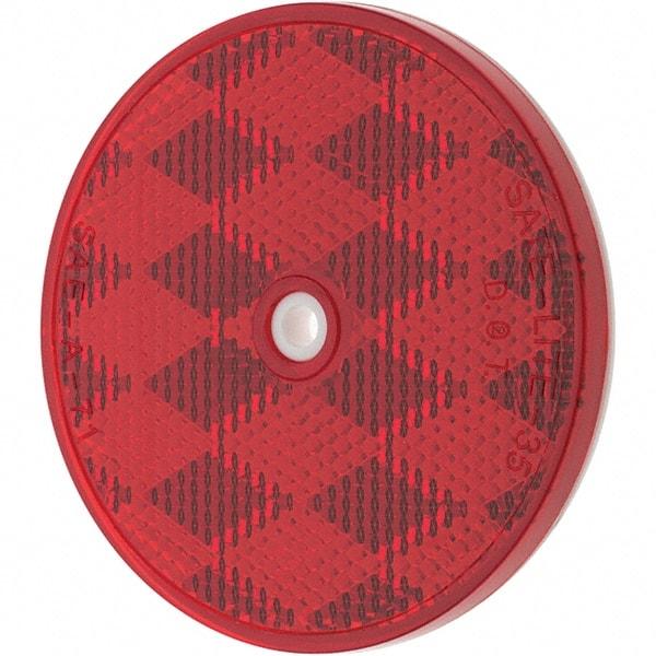 Value Collection - 3" Diam, Red Lens & Reflector - Acrylic - Exact Tool & Supply