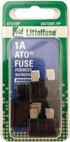 Value Collection - 1 Amp, 32 VAC/VDC, Automotive Fuse - 3/4" Long, Black, Littlefuse ATO001 - Exact Tool & Supply