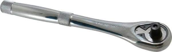 Proto - 1/2" Drive Pear Head Quick-Release Ratchet - Chrome Finish, 10-1/2" OAL, 45 Gear Teeth, Standard Head - Exact Tool & Supply