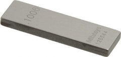 Mitutoyo - 0.1006" Rectangular Steel Gage Block - Accuracy Grade 0, Includes Certificate of Inspection - Exact Tool & Supply