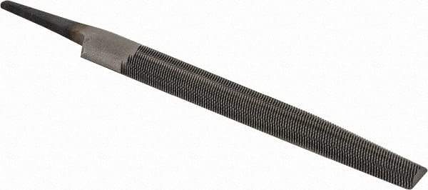 Value Collection - 5.34" Long, Bastard Cut, Half Round American-Pattern File - Single, Double Cut, 0.16" Overall Thickness, Tang - Exact Tool & Supply