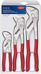 Knipex - 3 Piece Pipe Wrench & Water Pump Plier Set - Comes in Plastic Deep-Drawn Packaging - Exact Tool & Supply