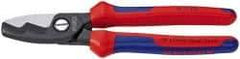 Knipex - 8" OAL, 2/0 AWG Capacity, Cable Cutter - 1.41" Jaw Length x 1-15/16" Jaw Width, Ergo Dual Component Handle - Exact Tool & Supply