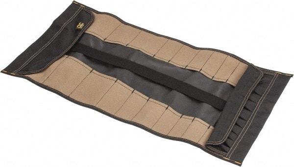 CLC - 32 Pocket Black & Brown Polyester Tool Roll - 28" Wide x 1" Deep x 14" High - Exact Tool & Supply