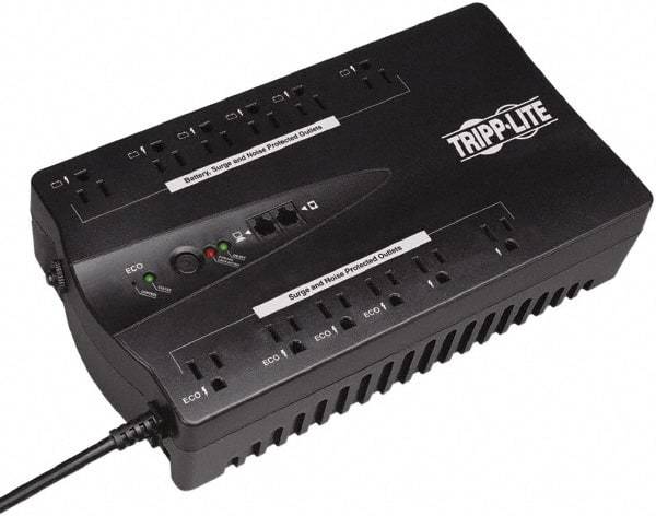 Tripp-Lite - 15 Amp, 750 VA, Tower Mount Standby Backup Uninterruptible Power Supply - Backup 5.6 min with Full Load & 14 min with Half Load, 120 VAC Input & Output, 450 Watt Output, 1 Phases, 12 Outlets - Exact Tool & Supply
