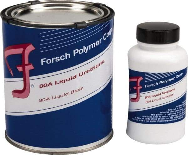 Forsch Polymer Corp - 1 Lb Kit Tan Polyurethane Castable Rubber - 100°F Max Operating Temp, 30 min Tack Free Dry Time, 24 hr Full Cure Time, Series URS 5180 - Exact Tool & Supply