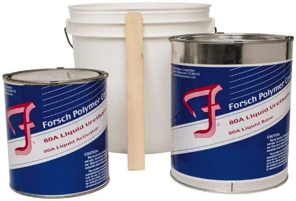 Forsch Polymer Corp - 10 Lb Kit Tan Polyurethane Castable Rubber - 100°F Max Operating Temp, 30 min Tack Free Dry Time, 24 hr Full Cure Time, Series URS 5180 - Exact Tool & Supply