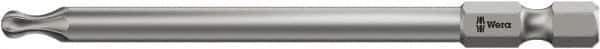 Wera - T40 Torx Bit - 1/4" Hex Drive, 3-1/2" OAL - Exact Tool & Supply