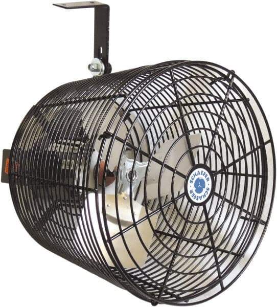Schaefer Ventilation Equipment - 12" Blade, 1/10 hp, 1,470 CFM, Variable Speed Industrial Circulation Fan - Ceiling Mount, 1 Speed - Exact Tool & Supply