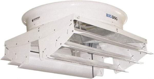 Schaefer Ventilation Equipment - 72" Blade, 3 hp, 10,000 & 64,500 CFM, Variable Speed Industrial Circulation Fan - Fan Head Only, 1 Speed - Exact Tool & Supply