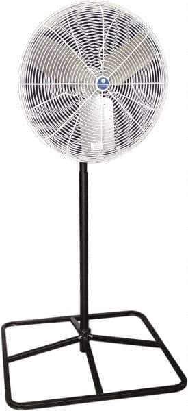 Schaefer Ventilation Equipment - 24" Blade, 1/4 hp, 3,800 & 5,280 CFM, Industrial Circulation Fan - Pedestal, 2 Speed - Exact Tool & Supply