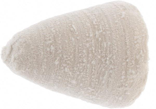 Value Collection - 3" Diam, 1/4" Shank Diam, Taper Shaped Mounted Bob - Hard Density, 3" Head Length, 2-1/2" Shank Length, Cotton Muslin - Exact Tool & Supply