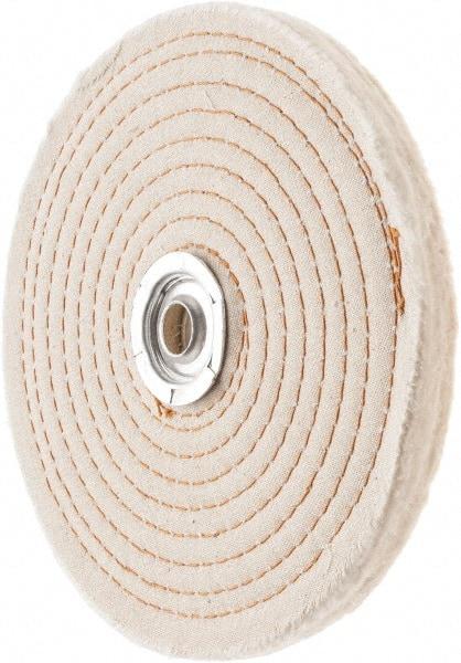Value Collection - 6" Diam x 1/2" Thick Unmounted Buffing Wheel - 50 Ply, Polishing, 1" Arbor Hole, Hard Density - Exact Tool & Supply