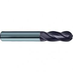 25mm Dia. - 121mm OAL 4 FL Variable Helix Nano-A Carbide Ball Nose End Mill - Exact Tool & Supply