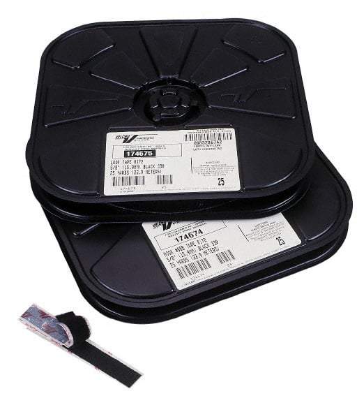 VELCRO Brand - 5/8" Wide x 10 Yd Long Sew On Hook & Loop Roll - Continuous Roll, Black - Exact Tool & Supply