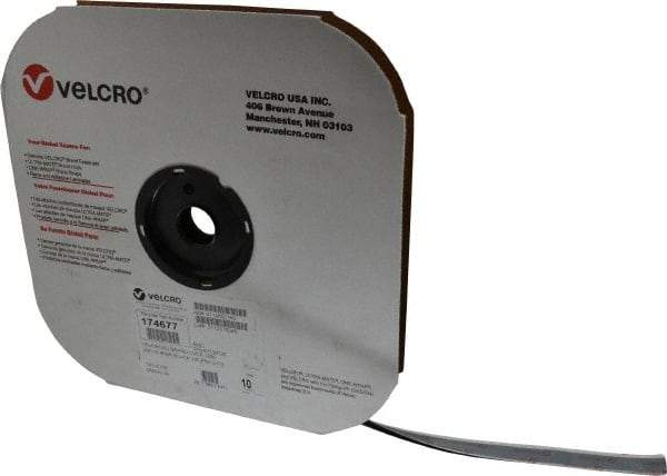 VELCRO Brand - 5/8" Wide x 10 Yd Long Adhesive Backed Loop Roll - Continuous Roll, Black - Exact Tool & Supply
