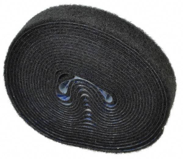 VELCRO Brand - 1" Wide x 5 Yd Long Adhesive Backed Loop Roll - Continuous Roll, Black - Exact Tool & Supply