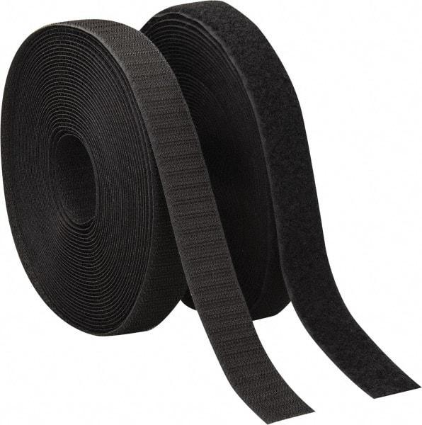 VELCRO Brand - 1" Wide x 10 Yd Long Sew On Hook & Loop Roll - Continuous Roll, Black - Exact Tool & Supply