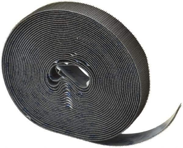 VELCRO Brand - 1" Wide x 10 Yd Long Adhesive Backed Hook & Loop Roll - Continuous Roll, Black - Exact Tool & Supply