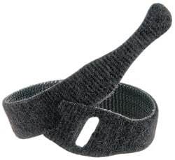 VELCRO Brand - 10 Piece 3/4" Wide x 8" Piece Length, Self Fastening Tie/Strap Hook & Loop Strap - Perforated/Pieces Roll, Black - Exact Tool & Supply